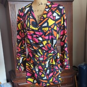 Anne Klein Multicolor Abstract Dress